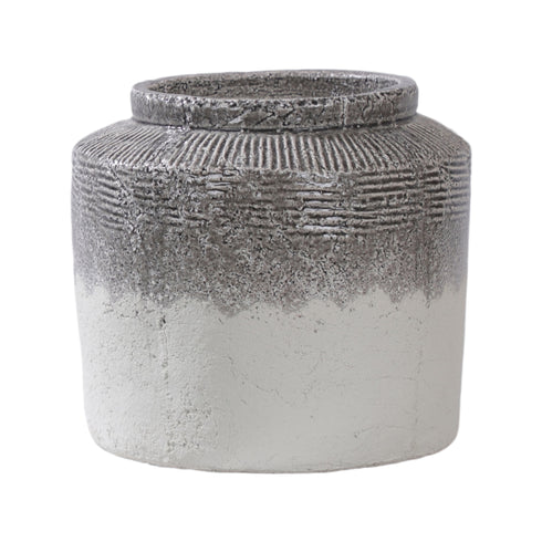 Boho, Pot, dia28.5xH26xW28.5cm, Grey/Off White